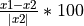\frac{x1 - x2}{|x2|}*100